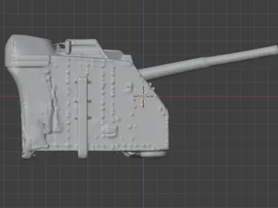 HMS Cavalier 4 and half inch g u n 3D print model