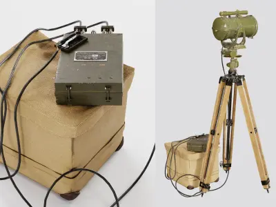US WWII Signal Corps Lamp EE 84 Low-poly 3D model