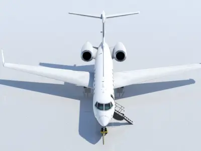 G550 Low Poly Static Aircraft Blank Low-poly 3D model