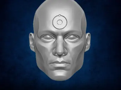 Doctor Manhattan FanArt head 3D printable For Action Figures 3D print model