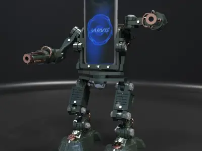 MILITARY ROBOT FOR SMARTPHONE ANIMATION 3D model