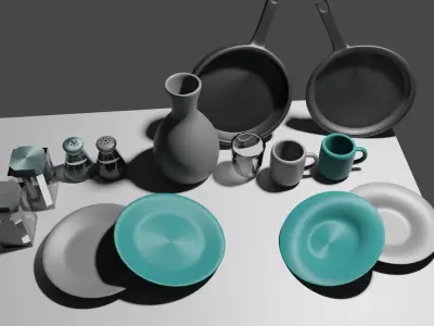 Kitchen set Free 3D model