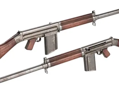 PBR Lewis Assault Phase Rifle Low-poly 3D model