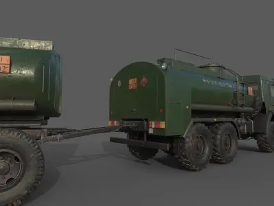 Kamaz ATZ 12 Tanker Fuel trailer 3D model