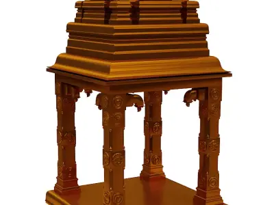 Hindu temple Low-poly 3D model