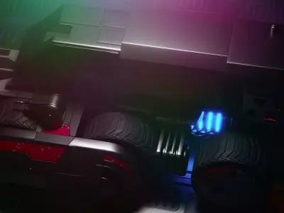 Monster Truck Sci Fi  6 Wheel 3D model