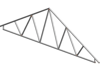 14 Common and Scissors Trusses with Heel 3D model