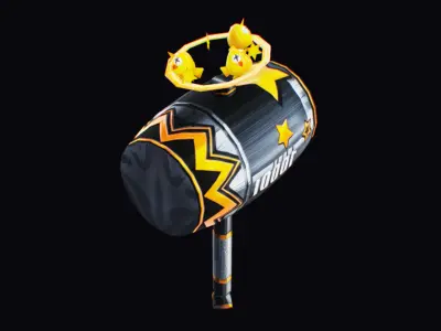 Hammer Melee Weapon Sledgehammer Mallet Mace Low-poly 3D model