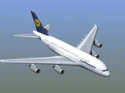 A380 Passenger Aircraft 3D model