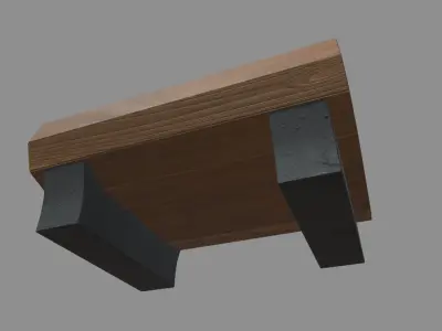 Low Poly Bench 012 Low-poly 3D model