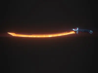Thermal katana Low-poly 3D model