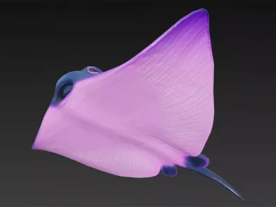 Cartoon Cyberpunk Stingray Low-poly 3D model