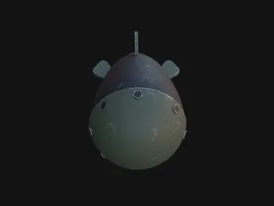 Nuclear Atom Bomb Low-poly 3D model