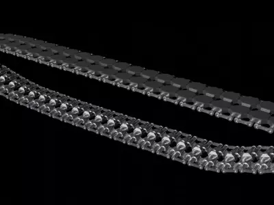 Tank tracks Octagonal Pads Low-poly 3D model