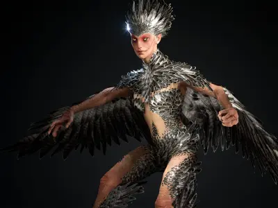 Harpy Low-poly 3D model