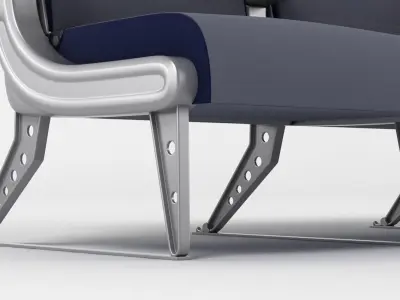 Economy Airplane Seating 3D model