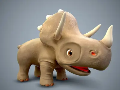 Cartoon baby dino Low-poly 3D model