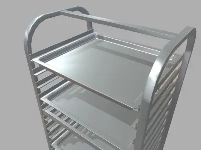 Tray Rack Trolley Low-poly 3D model