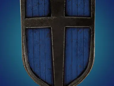 Stylized shield PBR Game ready Low-poly 3D model