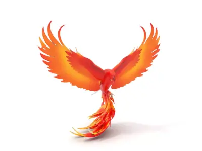 Fiery Phoenix Wings model pack Low-poly 3D model