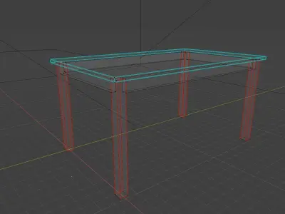 Low Poly Simple Wooden Table Free low-poly 3D model