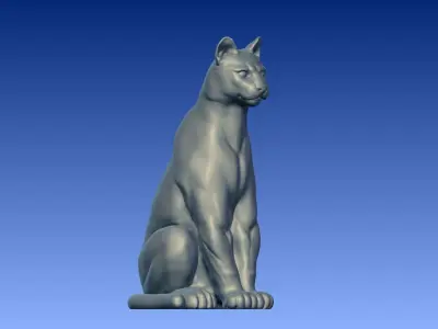 Sitting puma 3D model