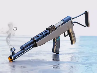 SKS Marksman Rifle Echo PBR Low-poly 3D model