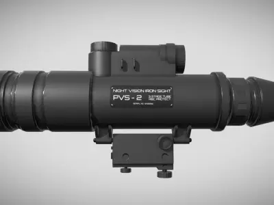 AN PVS 2 starlight scope - Low Poly - Game Ready Low-poly 3D model