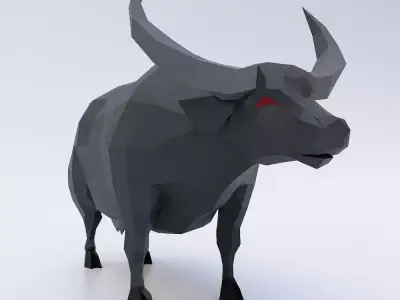 Cow cartoon 3d model  Low-poly 3D model