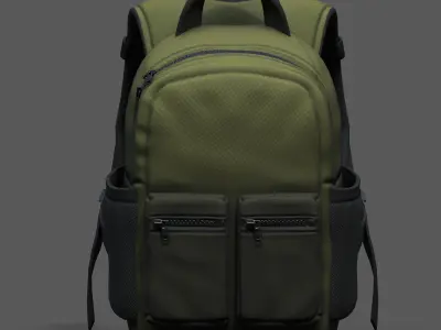 Backpack Camping Generic military combat soldier armor scifi  Low-poly 3D model