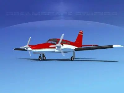 Piper PA-34 Seneca V07 3D model