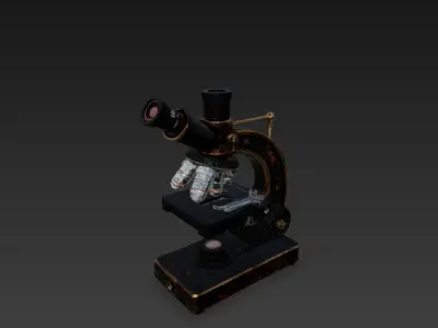 antique microscope 3D model