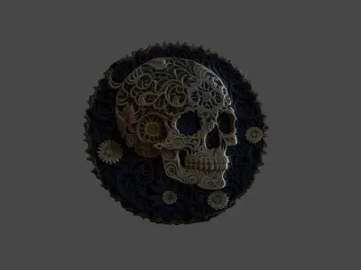 skull embroidered patch sticker Texture