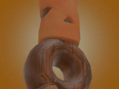 Wooden sword stylized PBR low poly game ready Low-poly 3D model