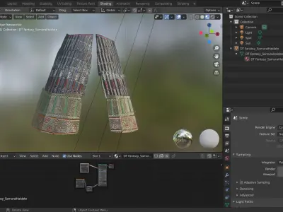 Japan Samurai Haidate Low-poly 3D model