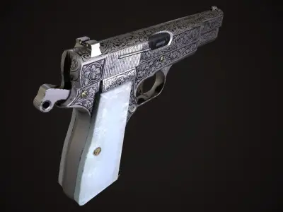 Browning Hi Power Low-poly 3D model