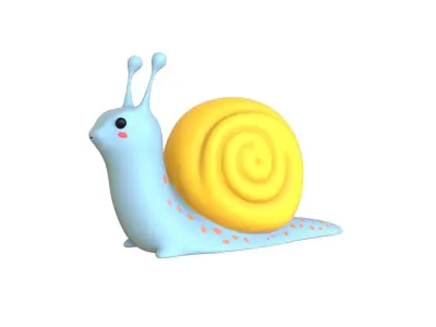 Cartoon Snail v006 - 3D Model Low Poly Low-poly 3D model