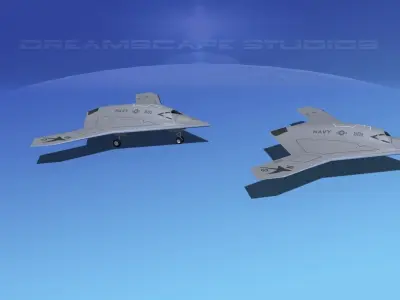X-47B UCAS 2 Low-poly 3D model