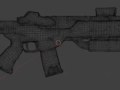 Game Ready Sci-Fi Assault Rifle with Scope FPS Games Low Poly Low-poly 3D model