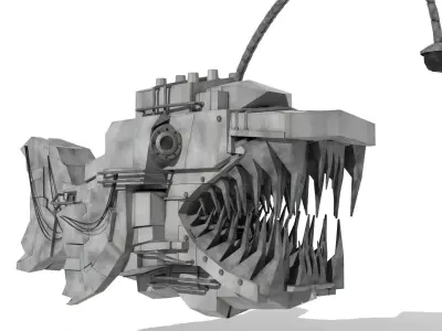 Sci fi Creatures Fish SA-2 - Low Poly Low-poly 3D model