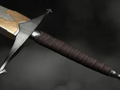 Sword and Scabbard D Low-poly 3D model