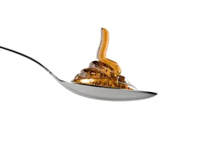 Honey Viscous Animation and Simulation on Spoon 3D model