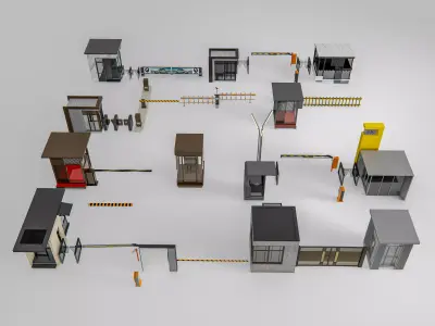 Security guard booth 2 3D model