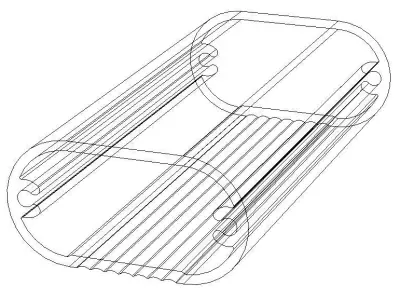 Aluminum Extruded Oval Pipe Footrest MOD AL-054ap Low-poly 3D model