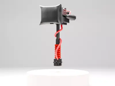 Futuristic Energy Hammer low poli Game Ready 3D Weapon Model Low-poly 3D model
