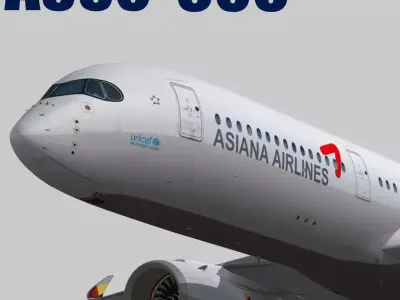 Airbus A350-900 XWB Asiana Airlines HL8078 Low-poly 3D model