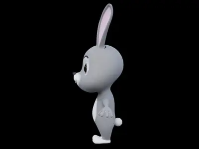 Cartoon Rabbit - READY TO RIG Low-poly 3D model