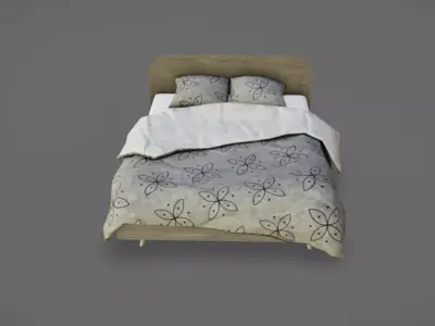 Double Bed 12 Free low-poly 3D model