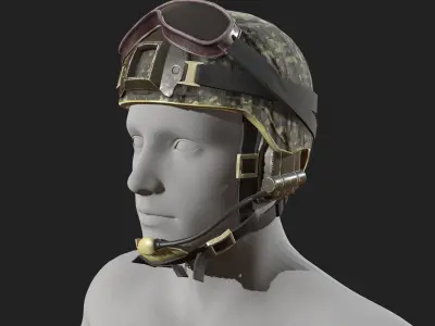 Scifi military helmet ver 2 Low-poly 3D model