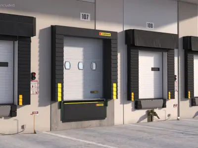 Kopron Retractable Dock Shelter for Loading Bays Rigged for Maya 3D model